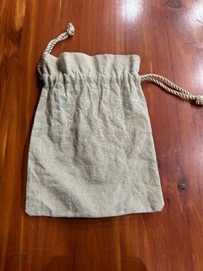 Canvas cream with Gold sparkle draw string bag